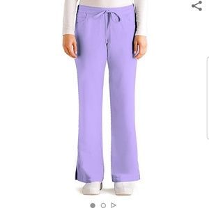 Sweet Lilac color 5 pocket drawstring Scrub pants